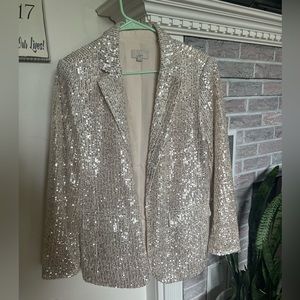 Holiday white sequined blazer
